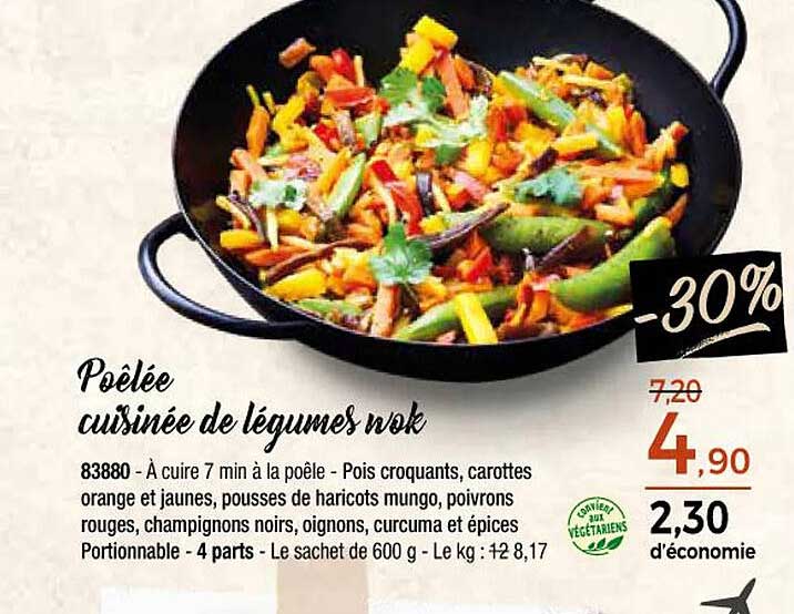 Poêlée cuisinée de légumes wok