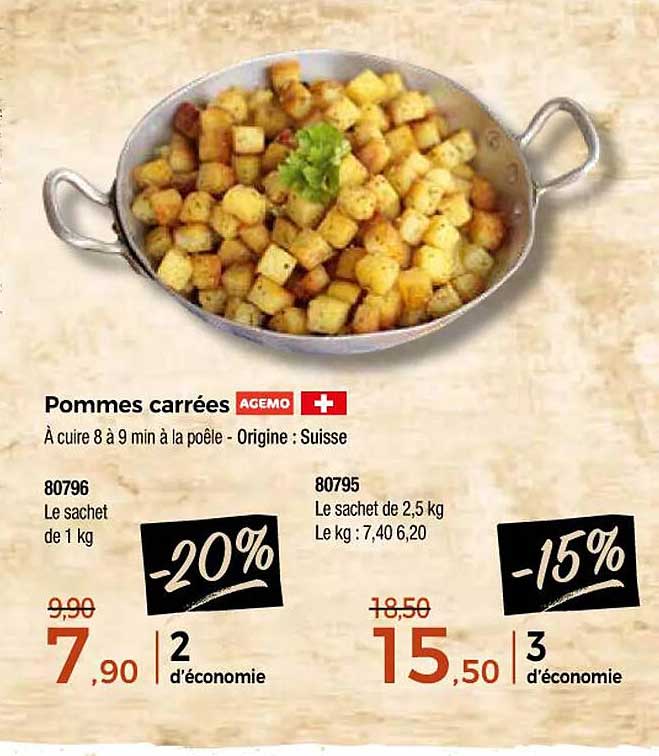 Pommes carrées