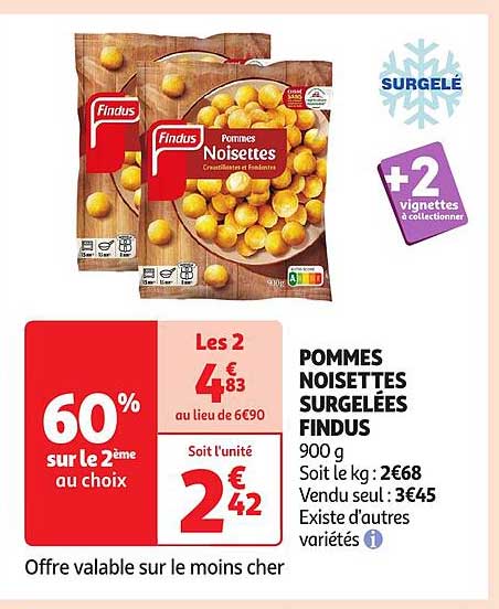 POMMES NOISETTES SURGELÉES FINDUS