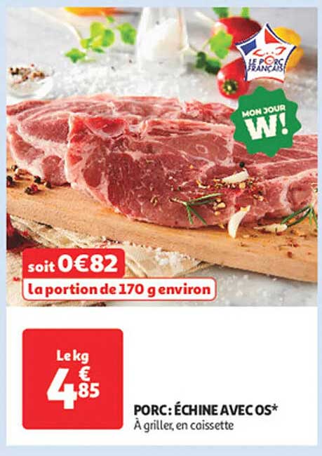PORC: ÉCHINE AVEC OS*