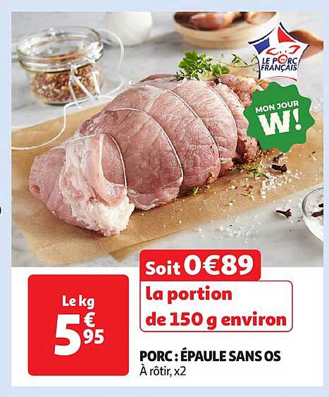 PORC : ÉPAULE SANS OS