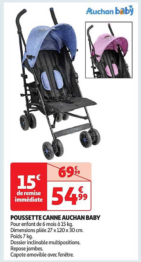 POUSSETTE CANNE AUCHAN BABY