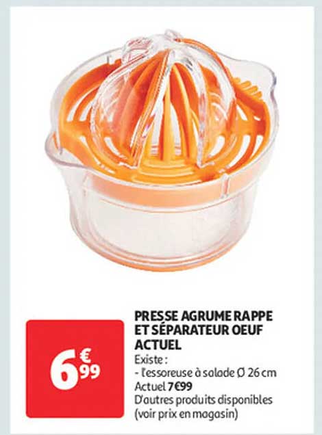 PRESSE AGRUME RAPPE ET SÉPARATEUR OEUF ACTUEL