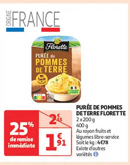 PURÉE DE POMMES DE TERRE FLORETTE