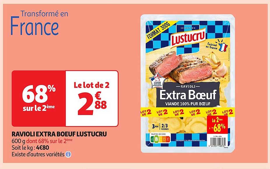 RAVIOLI EXTRA BOEUF LUSTUCRU