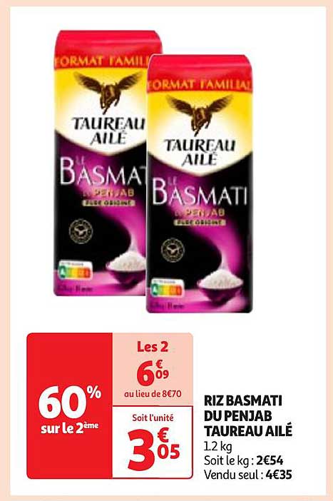 RIZ BASMATI DU PENJAB TAUREAU AILÉ