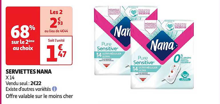 SERVIETTES NANA X14