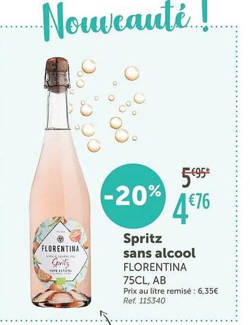 Spritz sans alcool FLORENTINA 75CL, AB