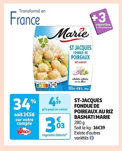 ST-JACQUES FONDUE DE POIREAUX AU RIZ BASMATI MARIE