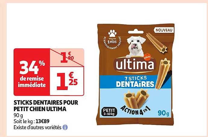 STICKS DENTAIRES POUR PETIT CHIEN ULTIMA