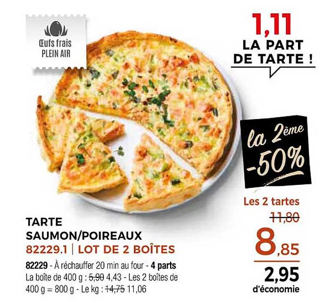 TARTE SAUMON/POIREAUX 82229.1 | LOT DE 2 BOÎTES