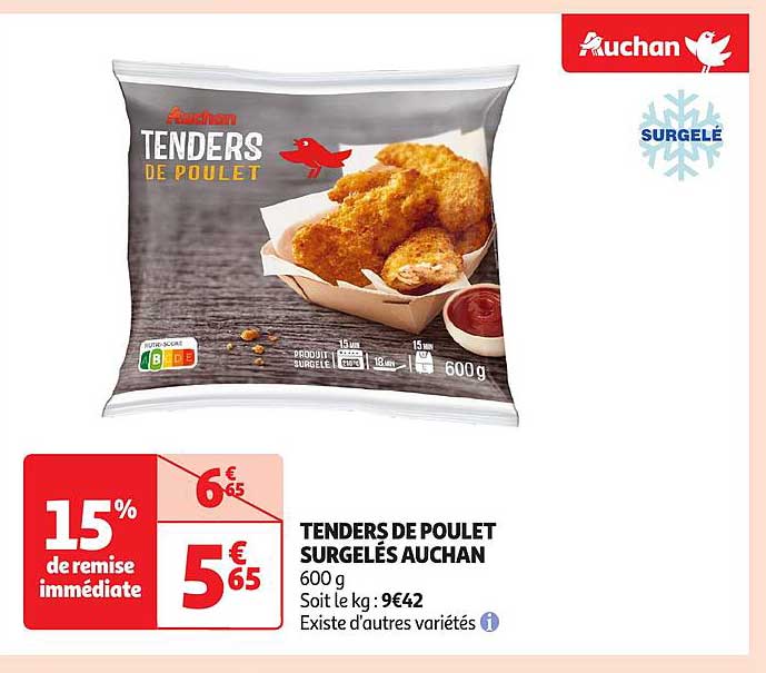 TENDERS DE POULET SURGELÉS AUCHAN