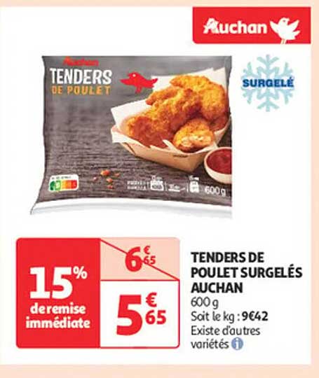 TENDERS DE POULET SURGELÉS AUCHAN