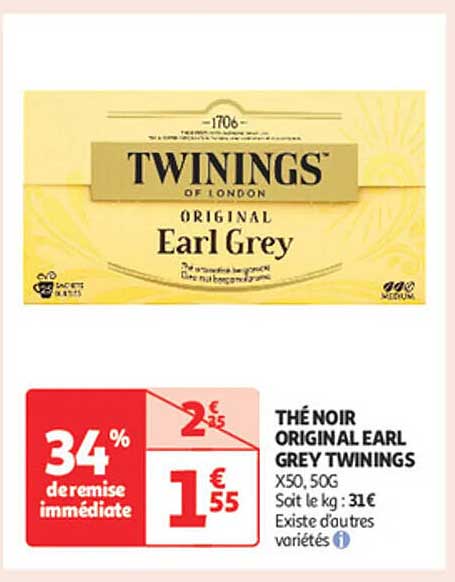 THÉ NOIR ORIGINAL EARL GREY TWININGS