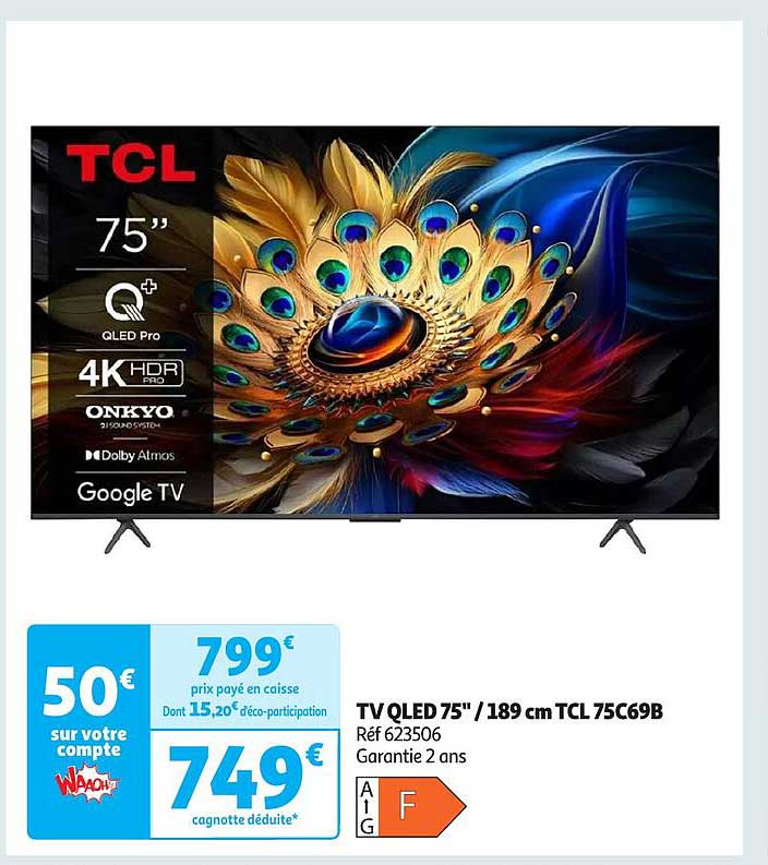 TV QLED 75" / 189 cm TCL 75C69B