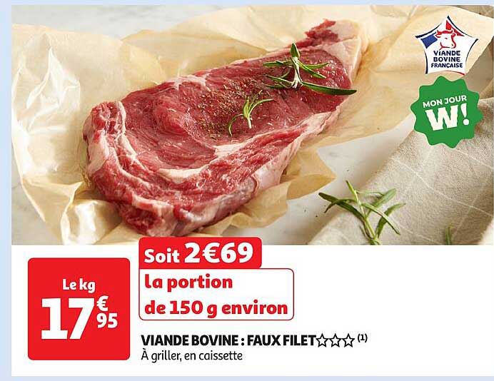 VIANDE BOVINE : FAUX FILET