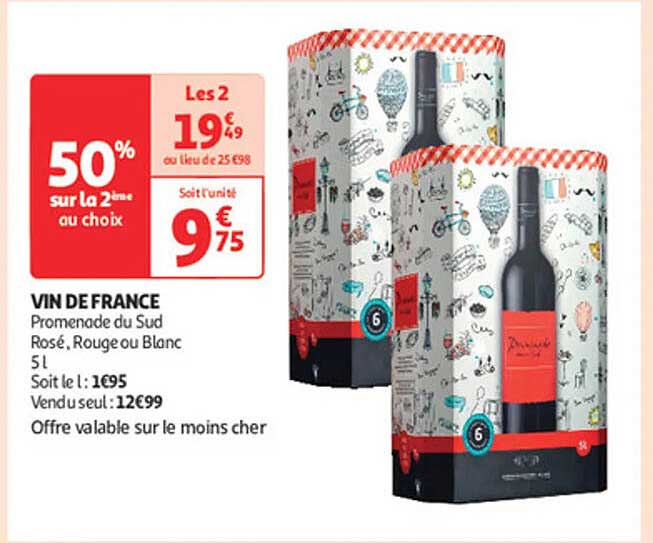 VIN DE FRANCE Promenade du Sud Rosé, Rouge ou Blanc