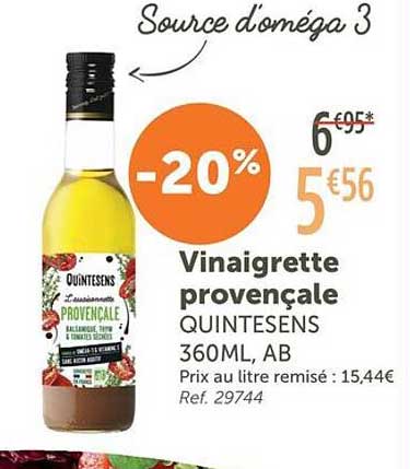Vinaigrette provençale QUINTESENS 360ML