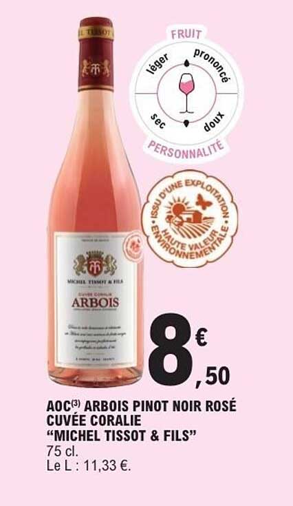 AOC(3) ARBOIS PINOT NOIR ROSÉ CUVÉE CORALIE “MICHEL TISSOT & FILS”