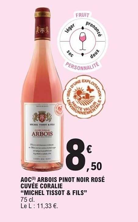 AOC(3) ARBOIS PINOT NOIR ROSÉ CUVÉE CORALIE “MICHEL TISSOT & FILS”