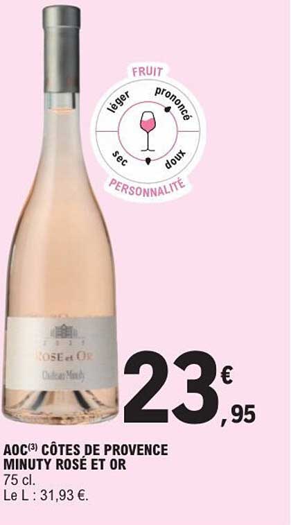 AOC(3) CÔTES DE PROVENCE MINUTY ROSÉ ET OR