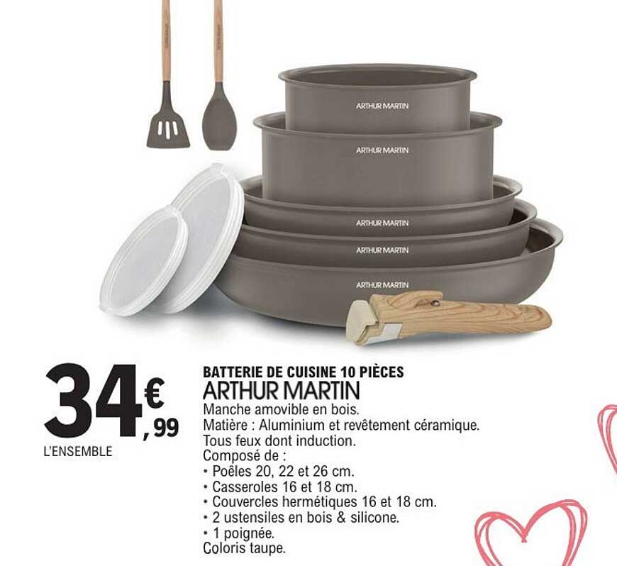 BATTERIE DE CUISINE 10 PIÈCES ARTHUR MARTIN