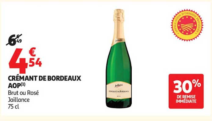 CRÉMANT DE BORDEAUX AOP(1) Brut ou Rosé Jaillance 75 cl