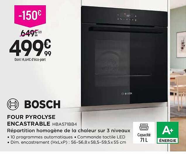 FOUR PYROLYSE ENCASTRABLE HBA571BB4