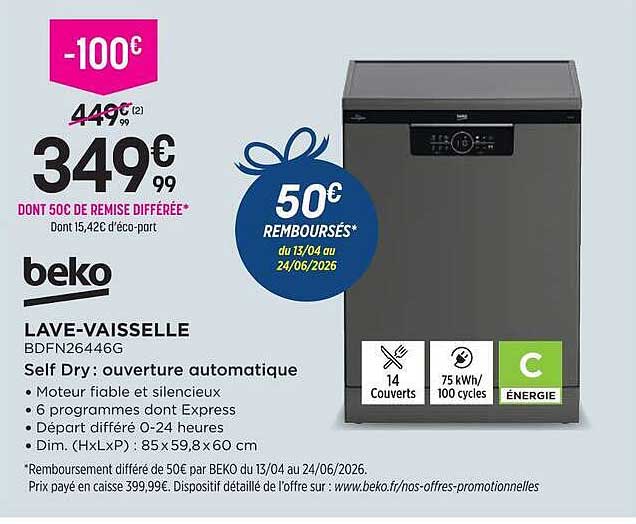 LAVE-VAISSELLE BDEN26446G