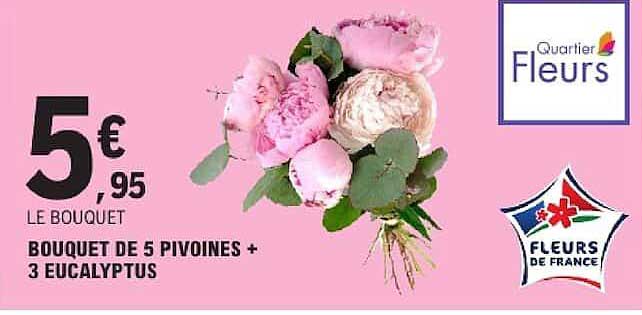 LE BOUQUET DE 5 PIVOINES + 3 EUCALYPTUS