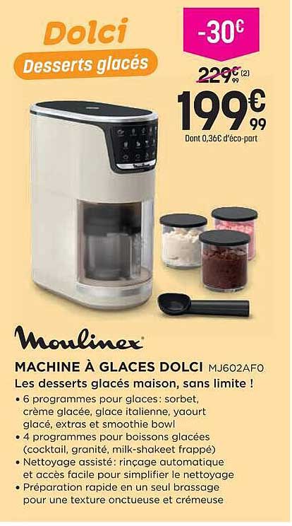 MACHINE À GLACES DOLCI MJ602AFO