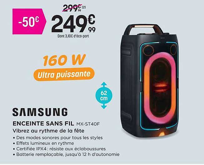 SAMSUNG ENCEINTE SANS FIL MX-ST40F
