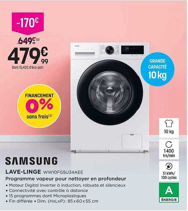 SAMSUNG LAVE-LINGE WW10FG5U34AEE