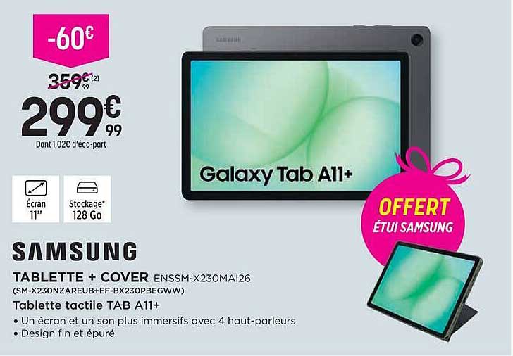 TABLETTE + COVER ENSSM-X230MAI26 (SM-X230NZAREUB+EF-X230PBEGWW) Tablette tactile Tab A11+