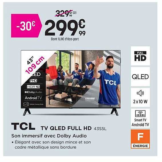 TCL TV QLED FULL HD 43S5L
