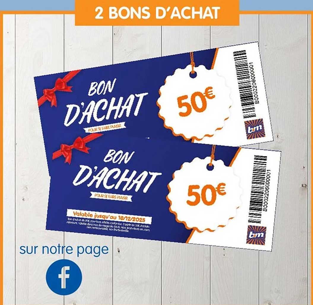 2 BONS D'ACHAT