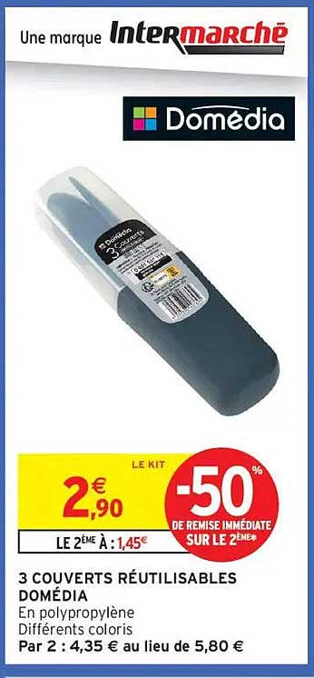 3 Couverts Réutilisables Domédia
