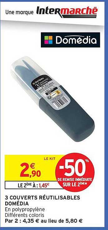 3 COUVERTS RÉUTILISABLES DOMÉDIA