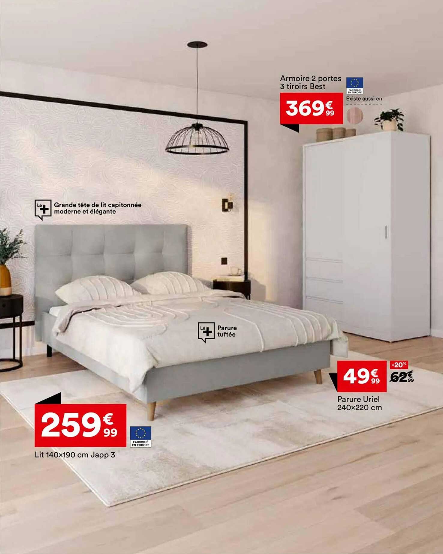 Armoire 2 portes 3 tiroirs Best