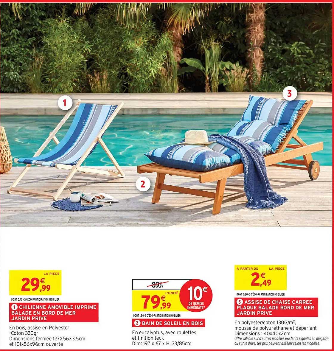 Assise de chaise carrée Plaque Balade Bord de Mer Jardin Privé