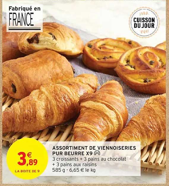 ASSORTIMENT DE VIENNOISERIES PUR BEURRE X9