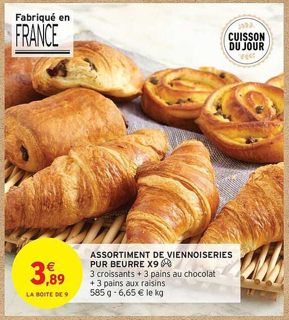 ASSORTIMENT DE VIENNOISERIES PUR BEURRE X9