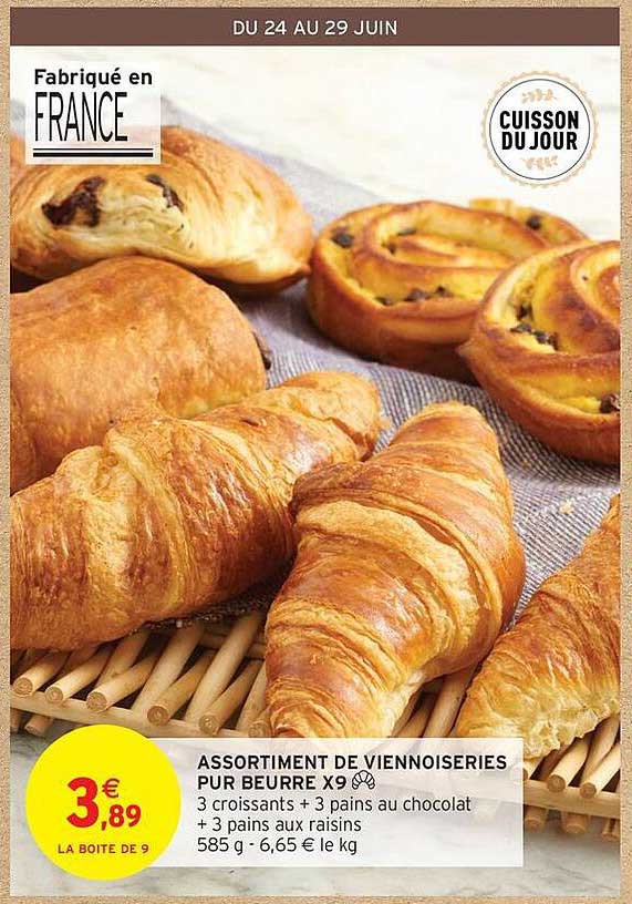 ASSORTIMENT DE VIENNOISERIES PUR BEURRE X9