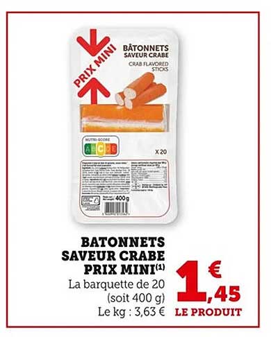 BÂTONNETS SAVEUR CRABE PRIX MINI