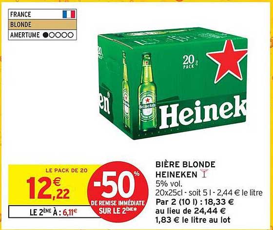 BIÈRE BLONDE HEINEKEN