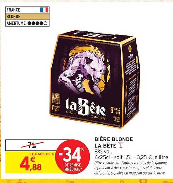 BIÈRE BLONDE LA BÊTE 8% vol.