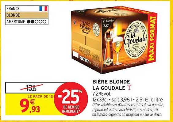 BIÈRE BLONDE LA GOUDALE 7.2%vol.