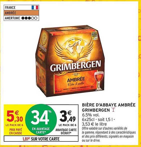 BIÈRE D'ABBAIE AMBRÉE GRIMBERGEN