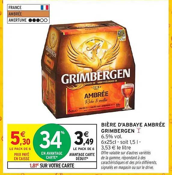 BIÈRE D'ABBAYE AMBRÉE GRIMBERGEN