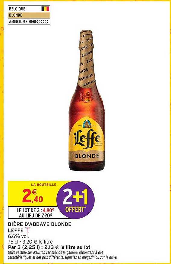 BIÈRE D'ABBAYE BLONDE LEFFE